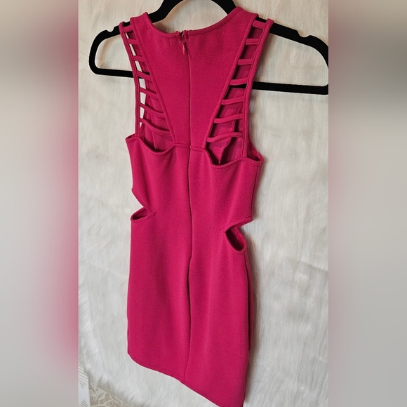 Material Girl Raspberry Romance Sleeveless Cut Out Dress - Picture 4 of 6